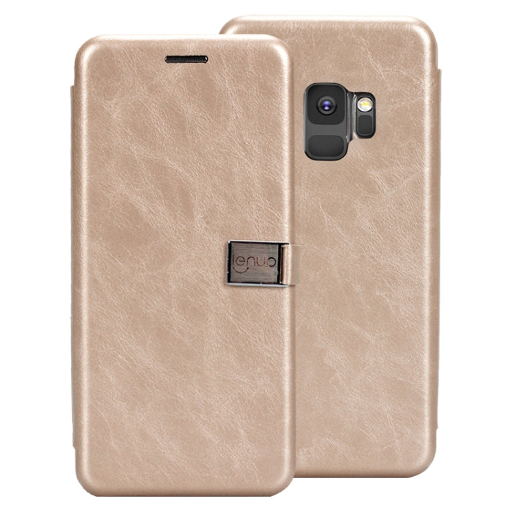 Lenuo Lebe Series for Galaxy S9 PU + TPU Crazy Horse Texture Horizontal Flip Leather Case with Card Slots