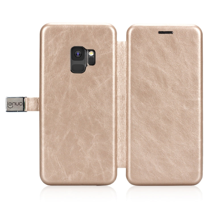 Lenuo Lebe Series for Galaxy S9 PU + TPU Crazy Horse Texture Horizontal Flip Leather Case with Card Slots