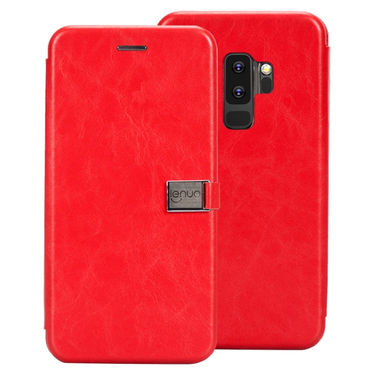 Lenuo Lebe Series for Galaxy S9+ PU + TPU Crazy Horse Texture Horizontal Flip Leather Case with Card Slots