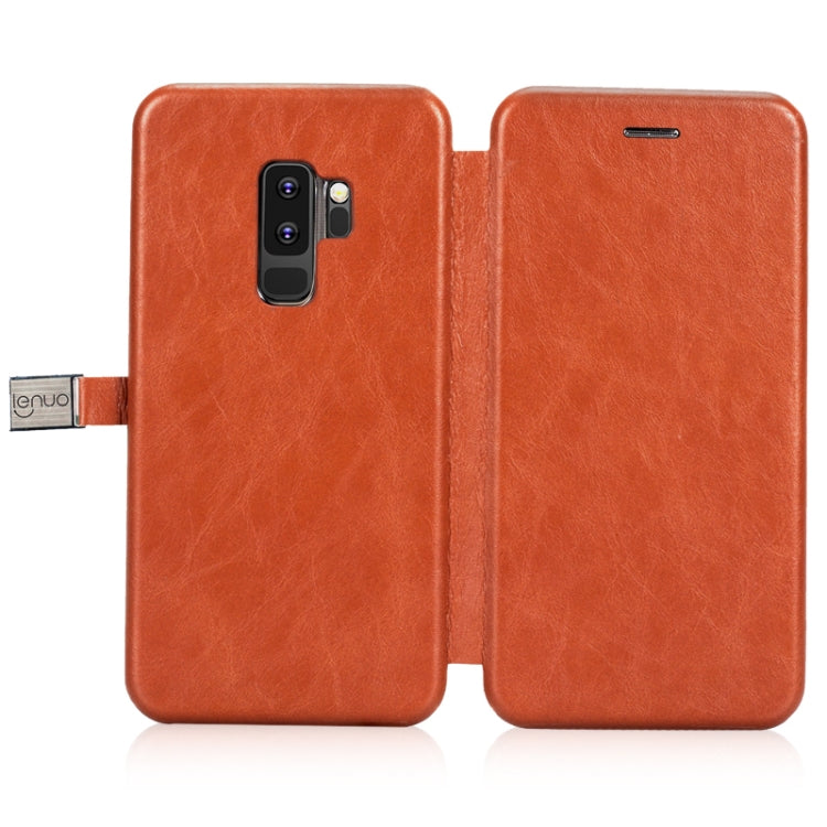 Lenuo Lebe Series for Galaxy S9+ PU + TPU Crazy Horse Texture Horizontal Flip Leather Case with Card Slots