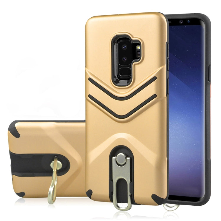 For Galaxy S9+ TPU + PC Shockproof Protective Back Case with Rotatable Holder