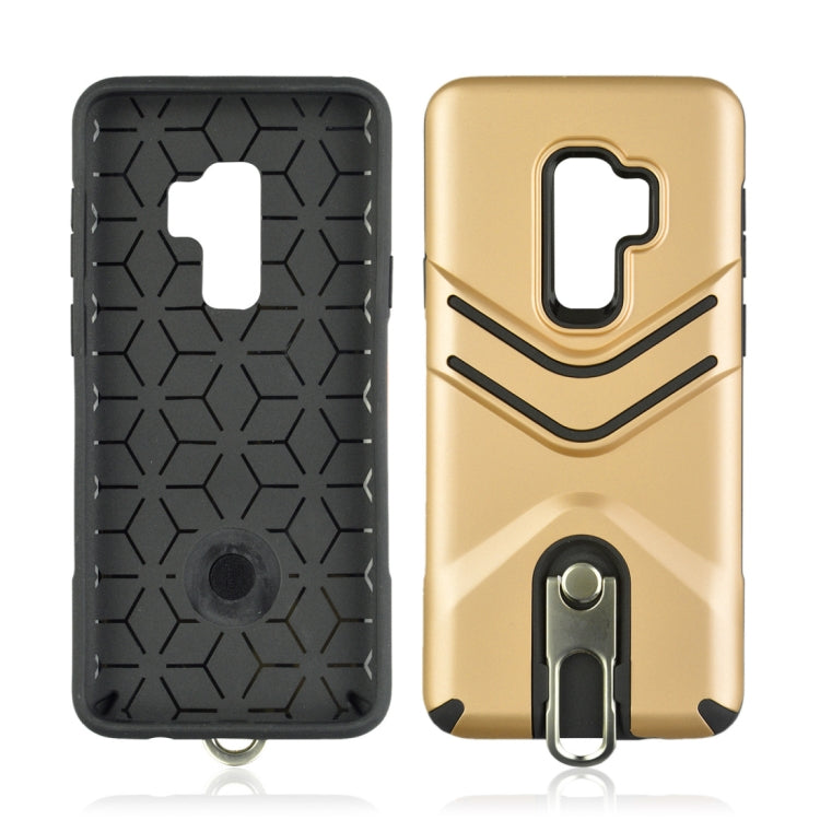 For Galaxy S9+ TPU + PC Shockproof Protective Back Case with Rotatable Holder