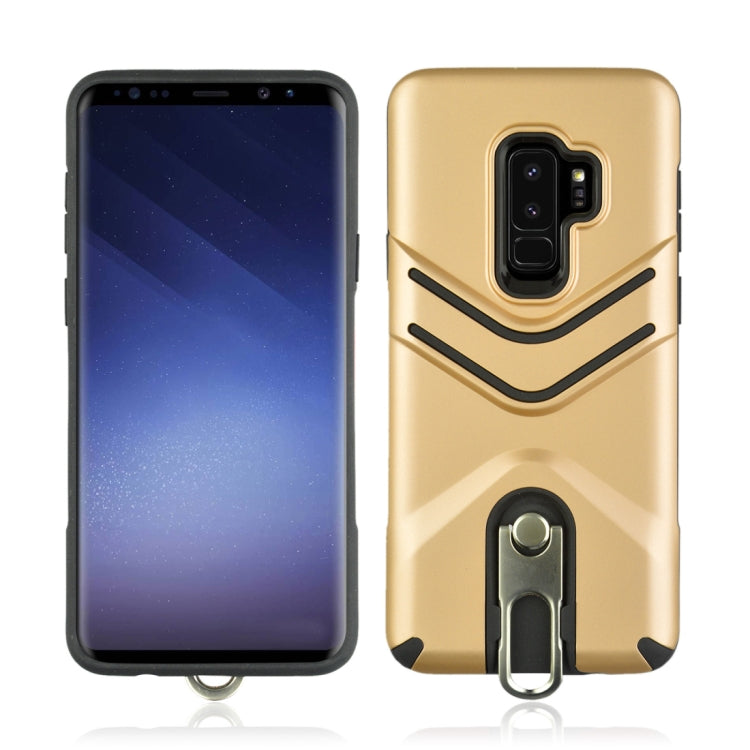 For Galaxy S9+ TPU + PC Shockproof Protective Back Case with Rotatable Holder