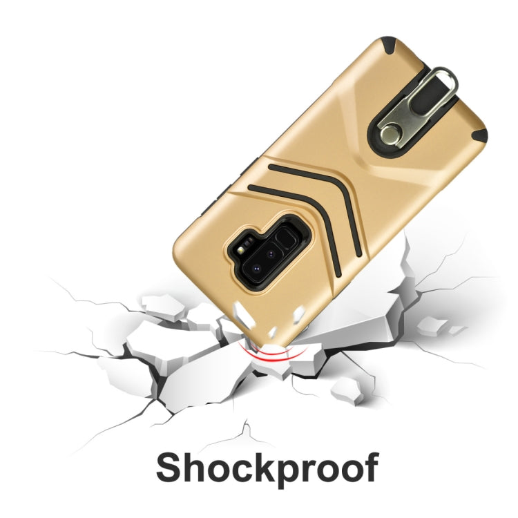 For Galaxy S9+ TPU + PC Shockproof Protective Back Case with Rotatable Holder