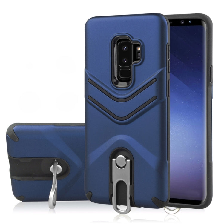 For Galaxy S9+ TPU + PC Shockproof Protective Back Case with Rotatable Holder