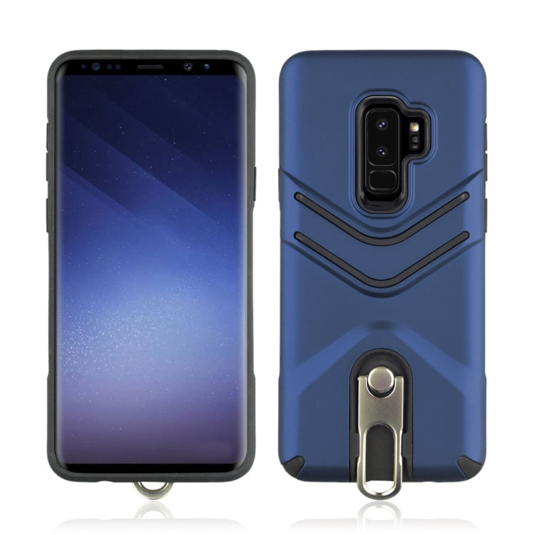 For Galaxy S9+ TPU + PC Shockproof Protective Back Case with Rotatable Holder