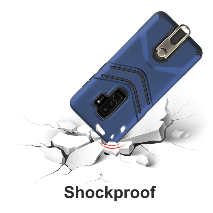 For Galaxy S9+ TPU + PC Shockproof Protective Back Case with Rotatable Holder