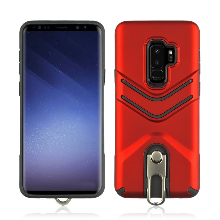 For Galaxy S9+ TPU + PC Shockproof Protective Back Case with Rotatable Holder