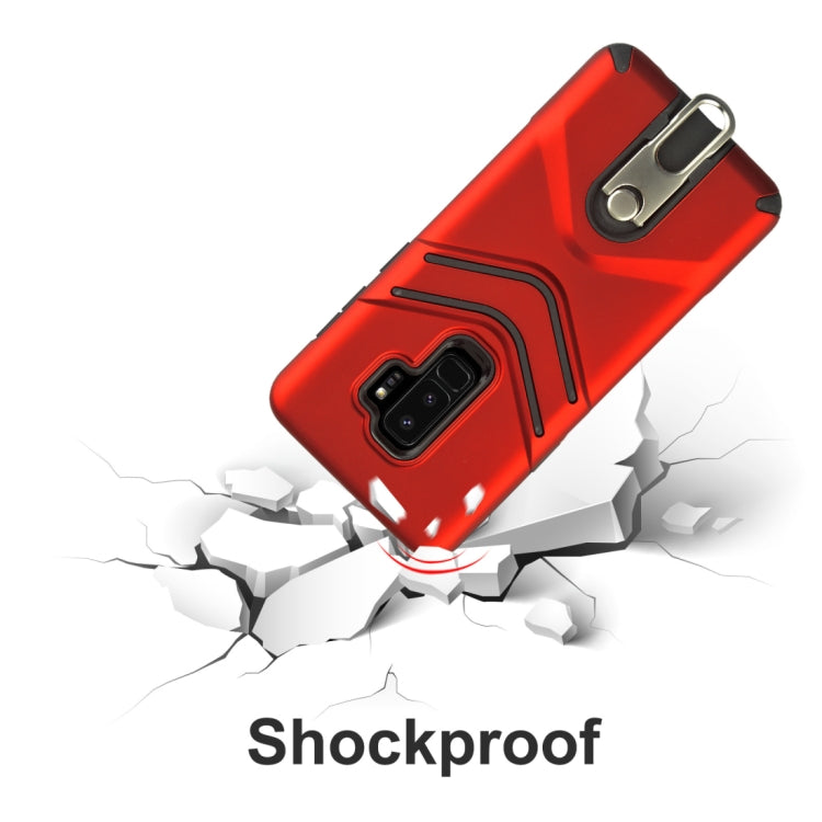 For Galaxy S9+ TPU + PC Shockproof Protective Back Case with Rotatable Holder