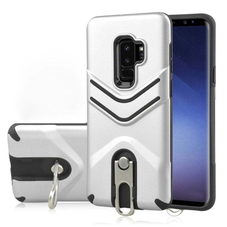 For Galaxy S9+ TPU + PC Shockproof Protective Back Case with Rotatable Holder