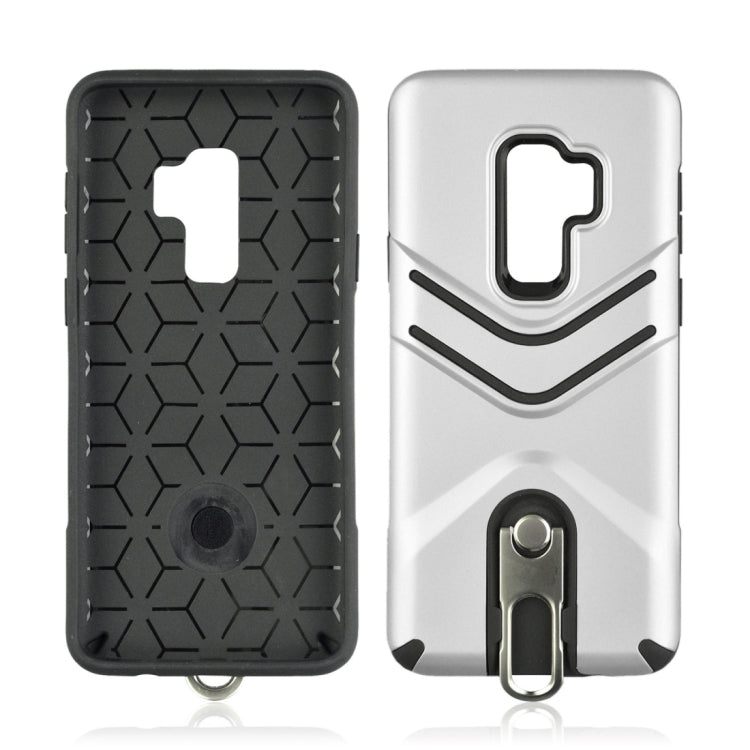 For Galaxy S9+ TPU + PC Shockproof Protective Back Case with Rotatable Holder