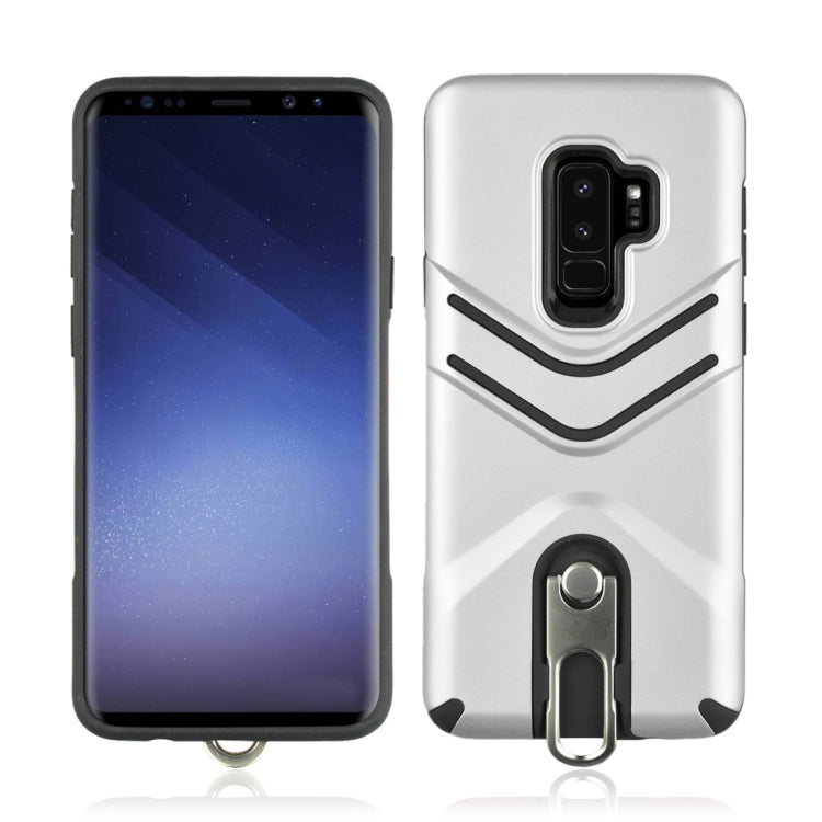For Galaxy S9+ TPU + PC Shockproof Protective Back Case with Rotatable Holder