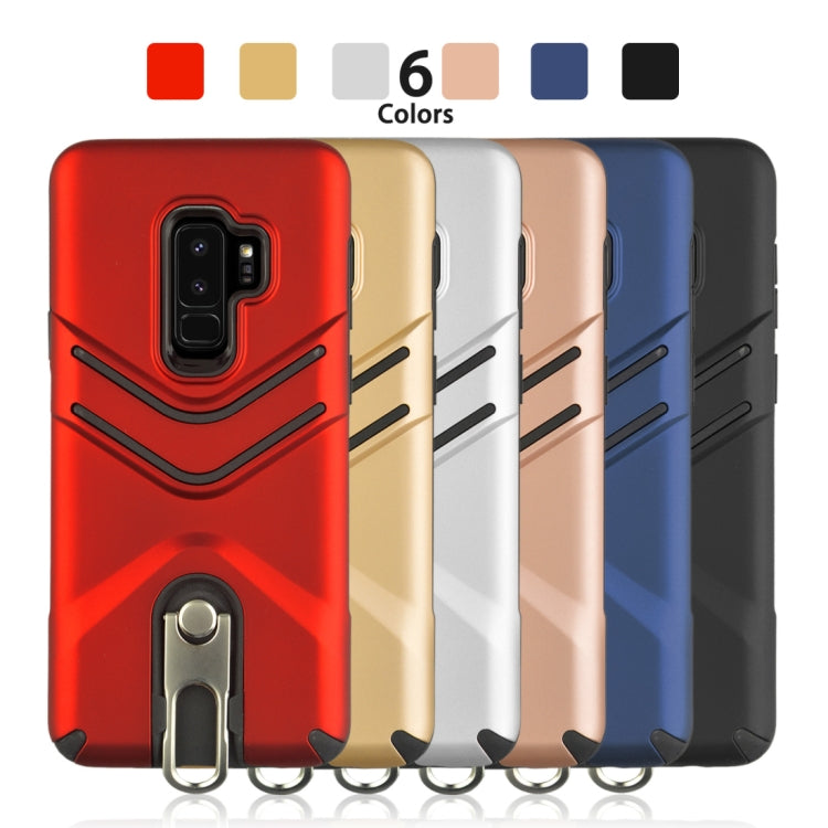 For Galaxy S9+ TPU + PC Shockproof Protective Back Case with Rotatable Holder