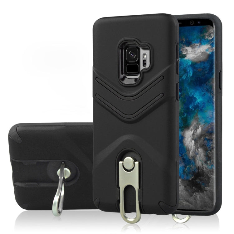 For Galaxy S9 TPU + PC Shockproof Protective Back Case with Rotatable Holder