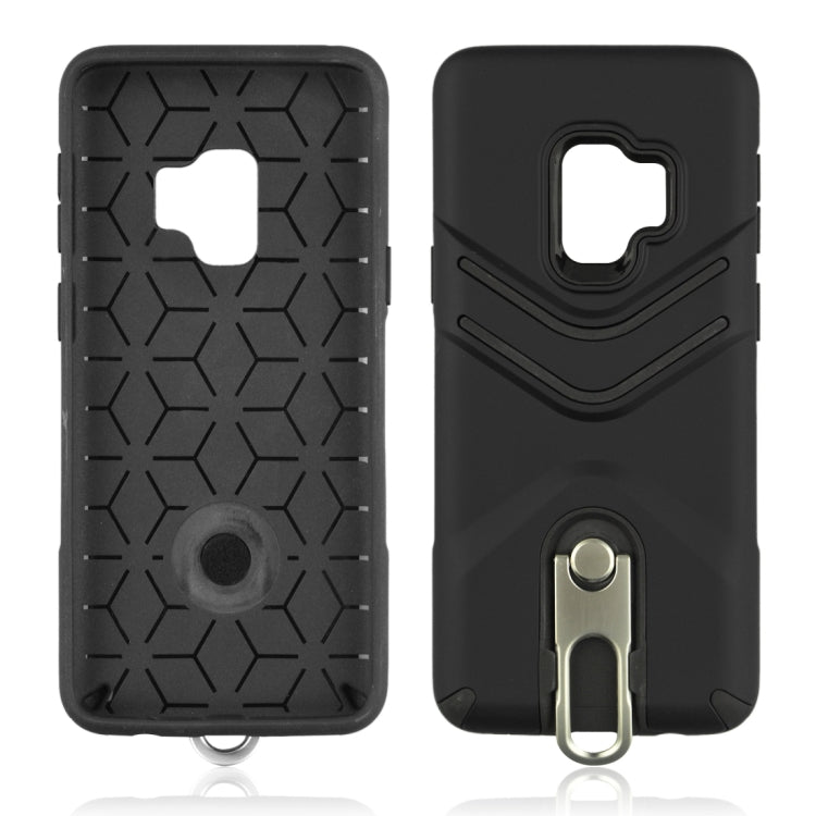 For Galaxy S9 TPU + PC Shockproof Protective Back Case with Rotatable Holder