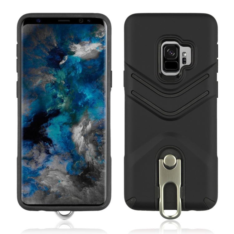 For Galaxy S9 TPU + PC Shockproof Protective Back Case with Rotatable Holder
