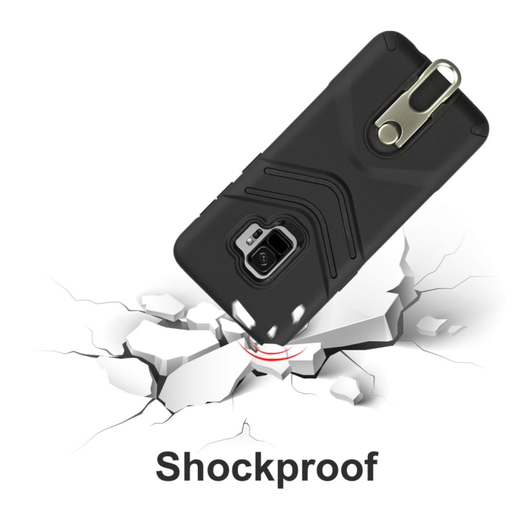For Galaxy S9 TPU + PC Shockproof Protective Back Case with Rotatable Holder