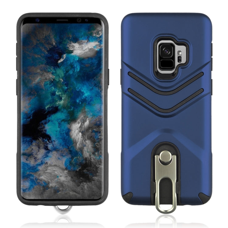 For Galaxy S9 TPU + PC Shockproof Protective Back Case with Rotatable Holder