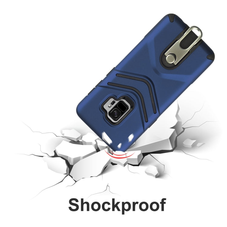 For Galaxy S9 TPU + PC Shockproof Protective Back Case with Rotatable Holder