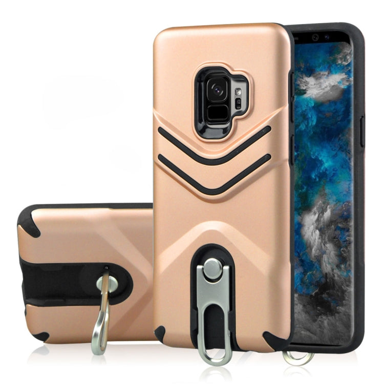 For Galaxy S9 TPU + PC Shockproof Protective Back Case with Rotatable Holder