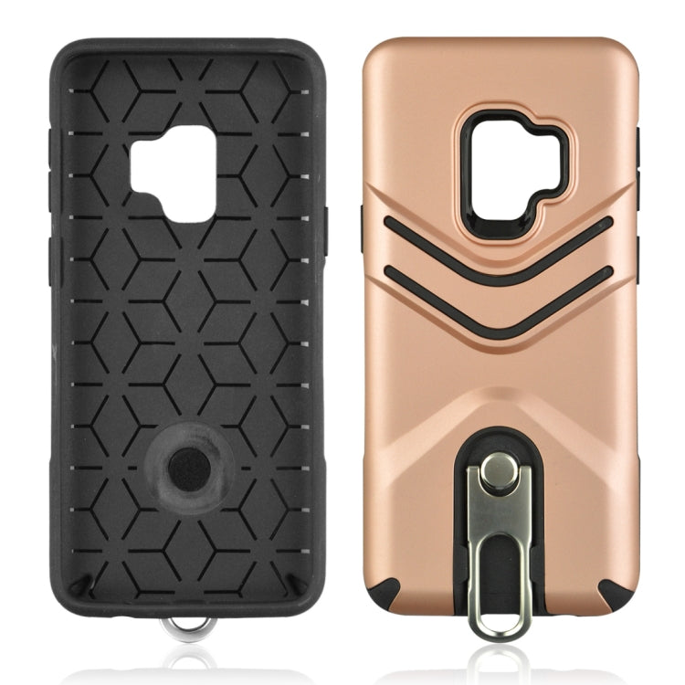 For Galaxy S9 TPU + PC Shockproof Protective Back Case with Rotatable Holder