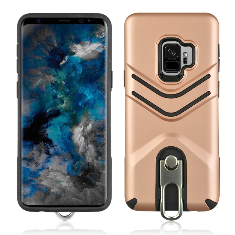 For Galaxy S9 TPU + PC Shockproof Protective Back Case with Rotatable Holder