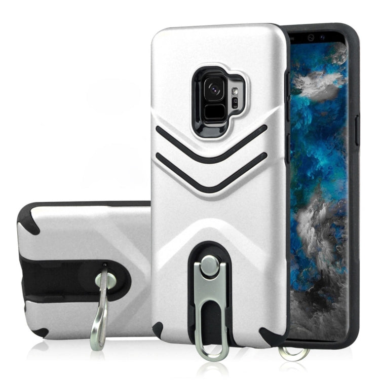 For Galaxy S9 TPU + PC Shockproof Protective Back Case with Rotatable Holder