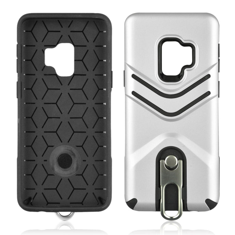 For Galaxy S9 TPU + PC Shockproof Protective Back Case with Rotatable Holder