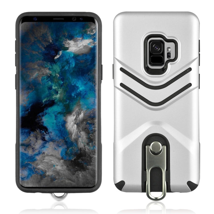 For Galaxy S9 TPU + PC Shockproof Protective Back Case with Rotatable Holder