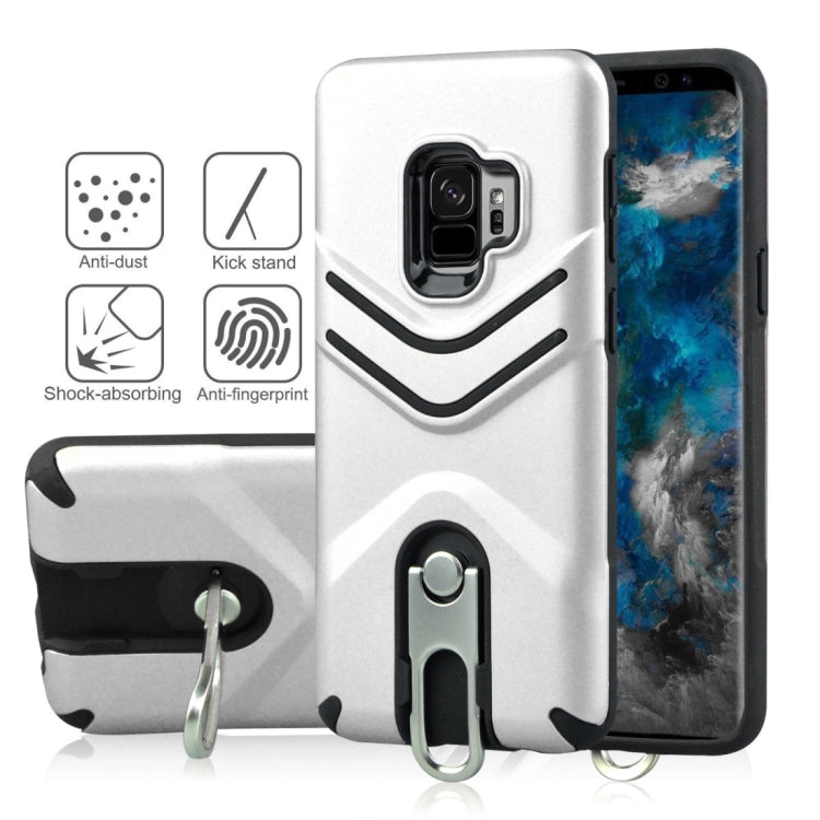 For Galaxy S9 TPU + PC Shockproof Protective Back Case with Rotatable Holder