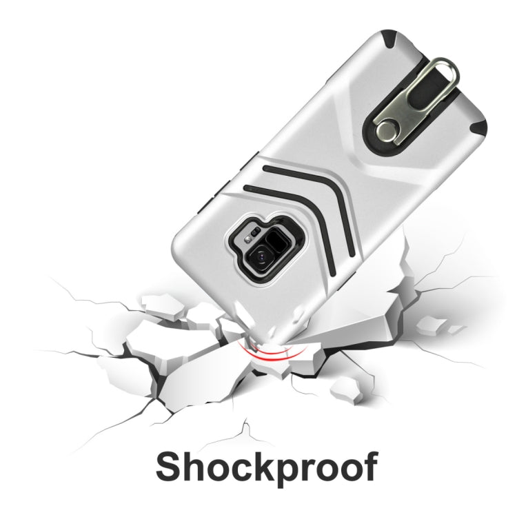 For Galaxy S9 TPU + PC Shockproof Protective Back Case with Rotatable Holder