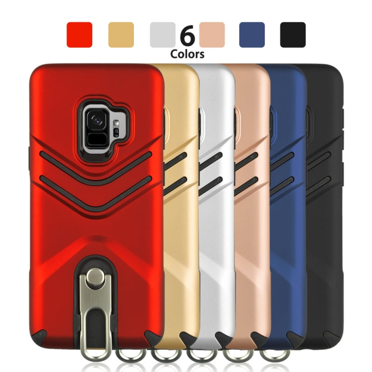 For Galaxy S9 TPU + PC Shockproof Protective Back Case with Rotatable Holder