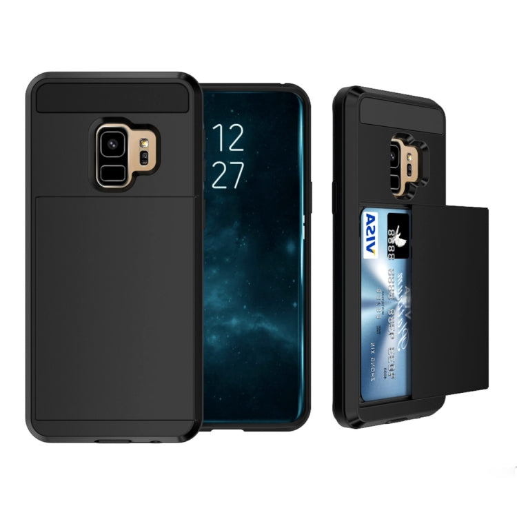 For Galaxy S9 Detachable Dropproof Protective Back Cover Case with Slider Card Slot