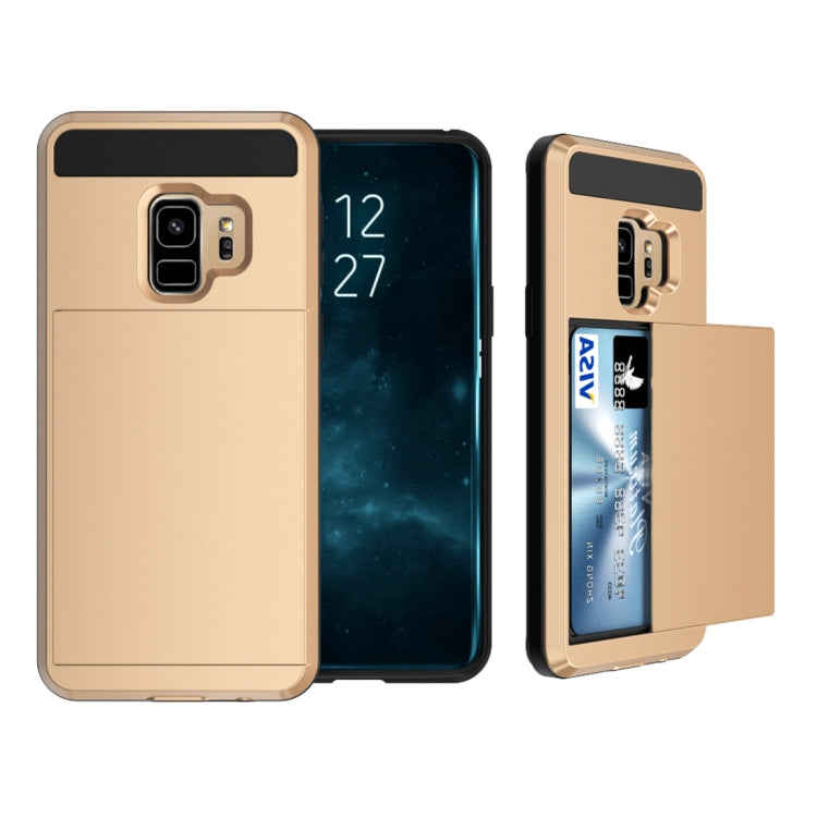 For Galaxy S9 Detachable Dropproof Protective Back Cover Case with Slider Card Slot