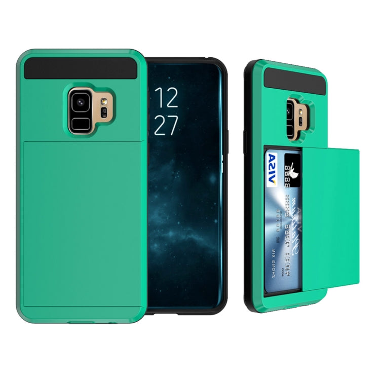 For Galaxy S9 Detachable Dropproof Protective Back Cover Case with Slider Card Slot
