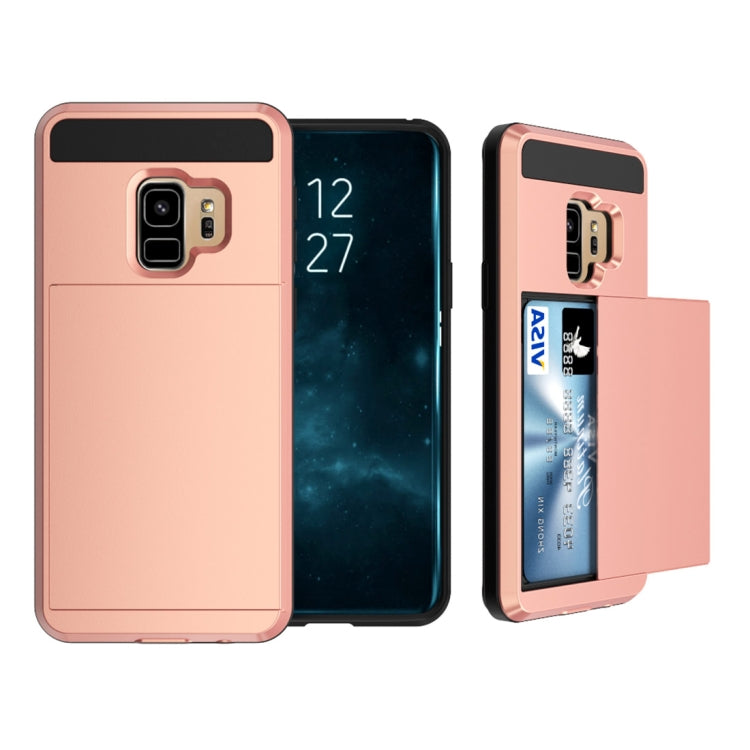 For Galaxy S9 Detachable Dropproof Protective Back Cover Case with Slider Card Slot