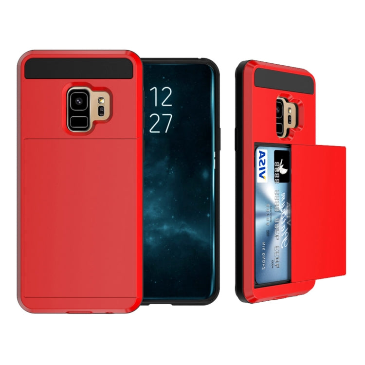 For Galaxy S9 Detachable Dropproof Protective Back Cover Case with Slider Card Slot