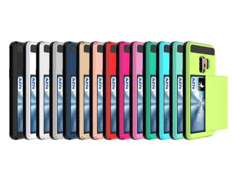 For Galaxy S9 Detachable Dropproof Protective Back Cover Case with Slider Card Slot