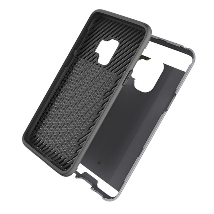 For Galaxy S9 Brushed Texture Dropproof Protective Back Cover Case with Card Slot
