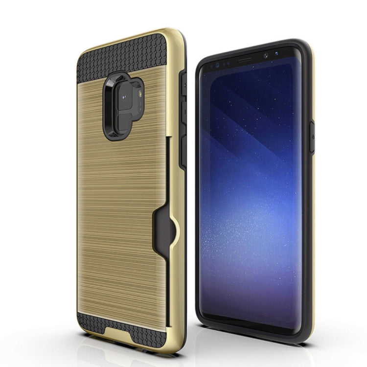 For Galaxy S9 Brushed Texture Dropproof Protective Back Cover Case with Card Slot