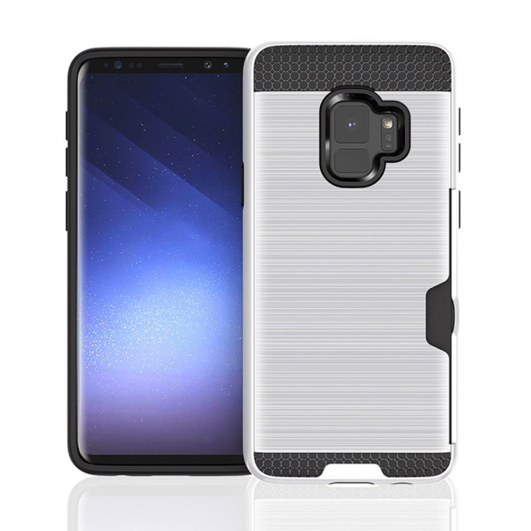 For Galaxy S9 Brushed Texture Dropproof Protective Back Cover Case with Card Slot
