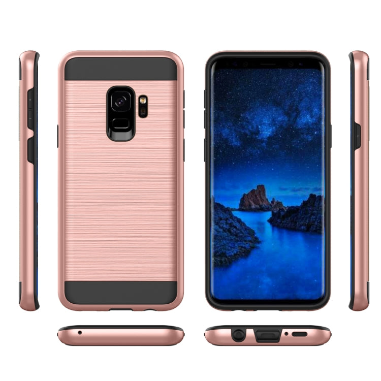 For Galaxy S9 Brushed Texture Dropproof Protective Back Cover Case