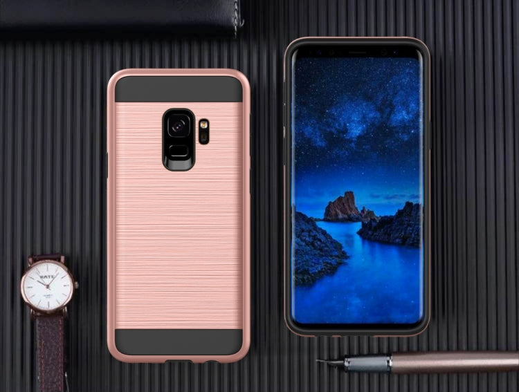 For Galaxy S9 Brushed Texture Dropproof Protective Back Cover Case
