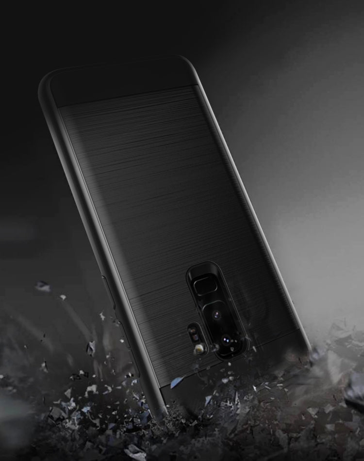 For Galaxy S9+ Brushed Texture Dropproof Protective Back Cover Case