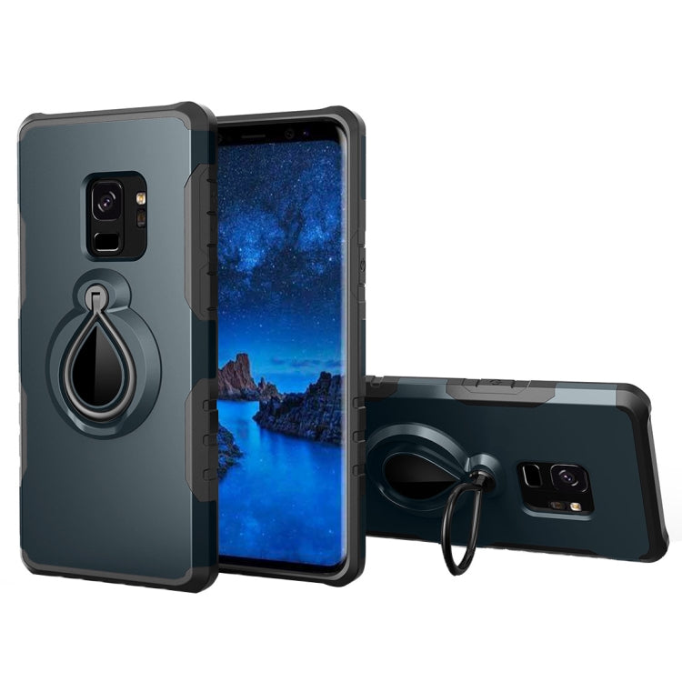 For Galaxy S9 Detachable Dropproof Protective Back Cover Case with Raindrop Shape Ring Holder