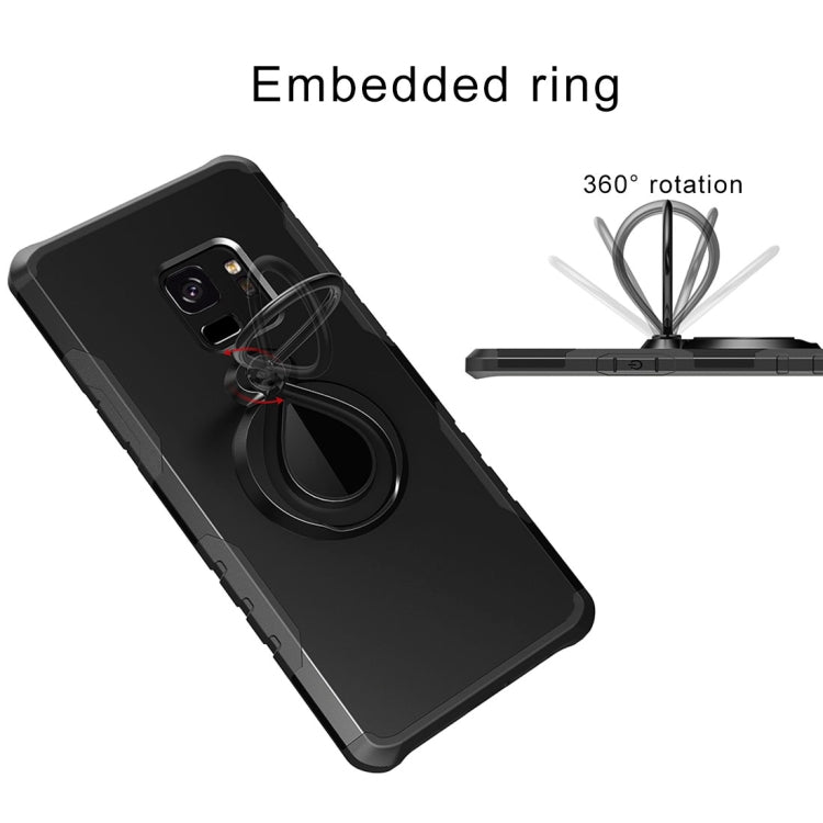 For Galaxy S9 Detachable Dropproof Protective Back Cover Case with Raindrop Shape Ring Holder