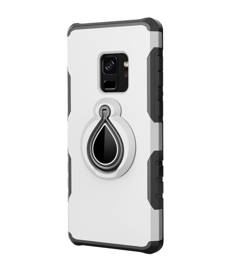 For Galaxy S9 Detachable Dropproof Protective Back Cover Case with Raindrop Shape Ring Holder