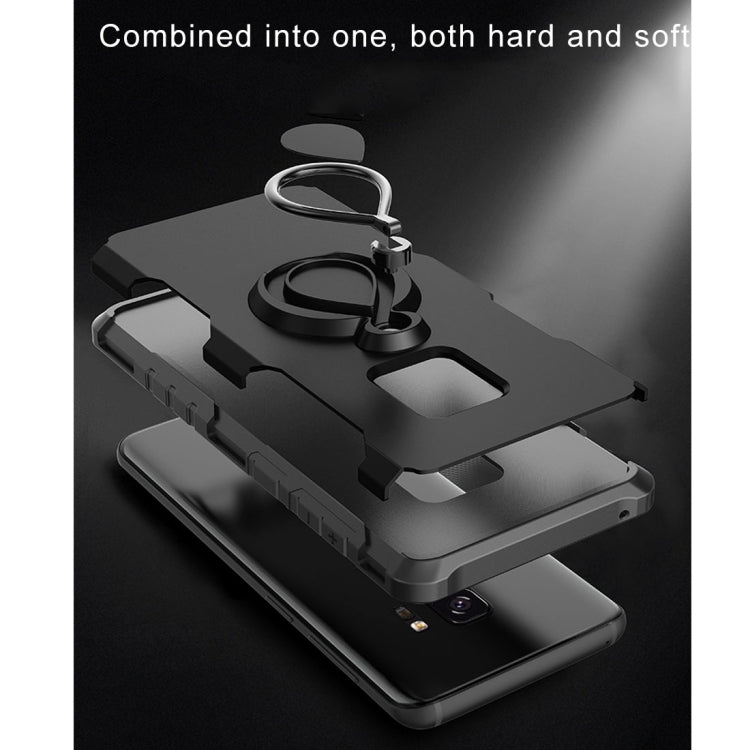 For Galaxy S9 Detachable Dropproof Protective Back Cover Case with Raindrop Shape Ring Holder