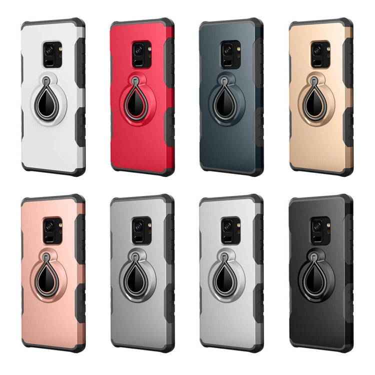For Galaxy S9 Detachable Dropproof Protective Back Cover Case with Raindrop Shape Ring Holder