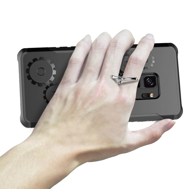 For Galaxy S9 TPU + PC Gearwheel Style Multi-function Outdoor Sports Protective Back Cover Case With 360 Degree Rotatable Holder & Armband